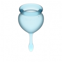 Набор менструальных чаш с хвостиком-капелькой Feel Good Menstrual Cup Light Blue