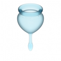 Набор менструальных чаш с хвостиком-капелькой Feel Good Menstrual Cup Light Blue