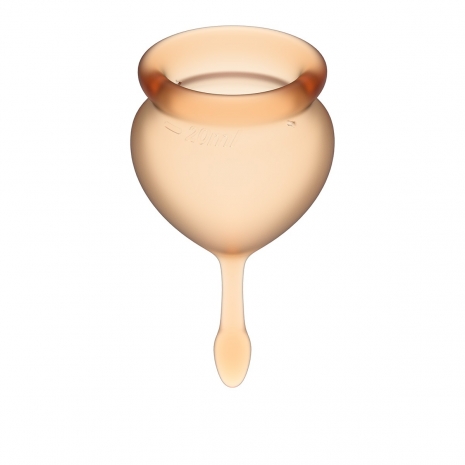 Набор менструальных чаш с хвостиком-капелькой Feel Good Menstrual Cup Orange