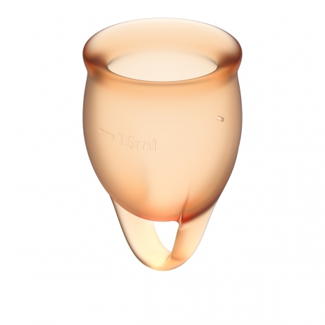 Набор менструальных чаш с хвостиком-петелькой Feel Сonfident Menstrual Cup Orange
