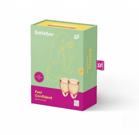 Набор менструальных чаш с хвостиком-петелькой Feel Сonfident Menstrual Cup Orange