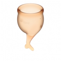 Набор менструальных чаш с хвостиком Feel Secure Menstrual Cup Orange
