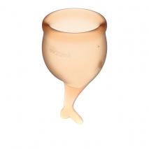 Набор менструальных чаш с хвостиком Feel Secure Menstrual Cup Orange
