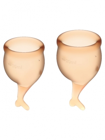Набор менструальных чаш с хвостиком Feel Secure Menstrual Cup Orange