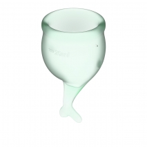 Набор менструальных чаш с хвостиком Feel Secure Menstrual Cup Light Green