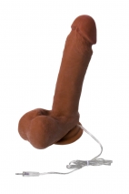 Коричневый гибкий реалистичный вибратор TOYFA RealStick Elite Mulatto (7 режимов)