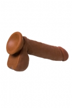 Коричневый гибкий реалистичный вибратор TOYFA RealStick Elite Mulatto (7 режимов)
