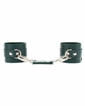 Кожаные оковы на ноги цвета изумруд BDSM Арсенал