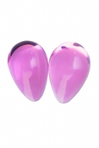 Розовые вагинальные шарики из стекла каплевидной формы Sexus Glass