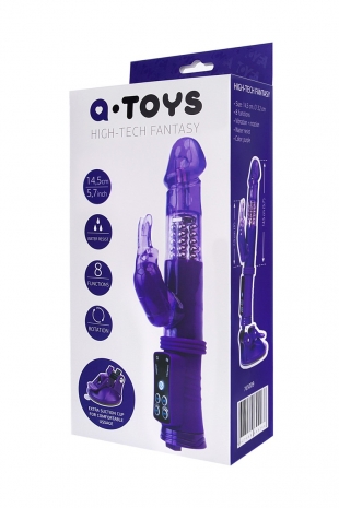 Ротационный вибратор с клиторальным стимулятором TOYFA A-Toys с возможностью крепления