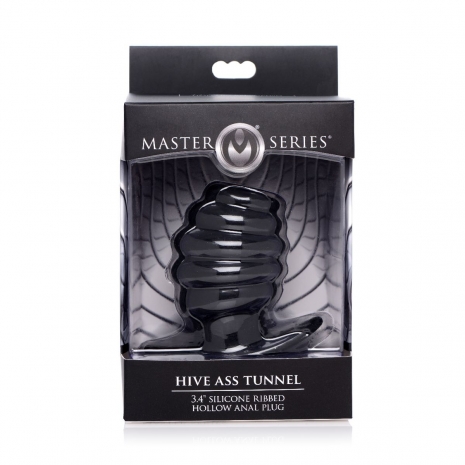 Средняя рельефная пробка с отверстием Hive Ass Tunnel 3.4'' Silicone Ribbed Hollow Anal Plug Medium