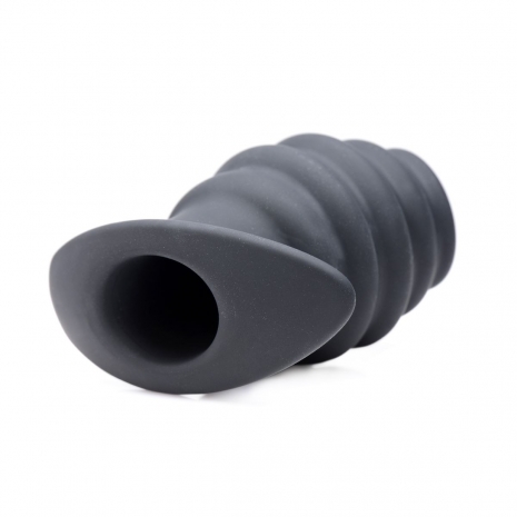 Большая рельефная пробка с отверстием Hive Ass Tunnel 4'' Silicone Ribbed Hollow Anal Plug Large