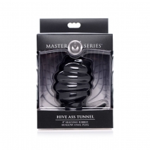 Большая рельефная пробка с отверстием Hive Ass Tunnel 4'' Silicone Ribbed Hollow Anal Plug Large
