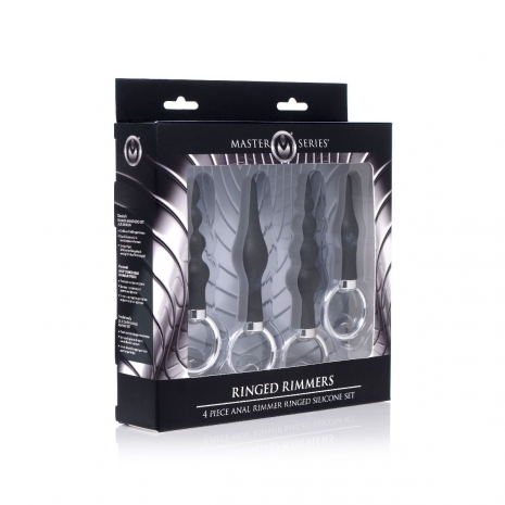 Набор анальных стимуляторов 4 Piece Silicone Anal Ringed Rimmer Set