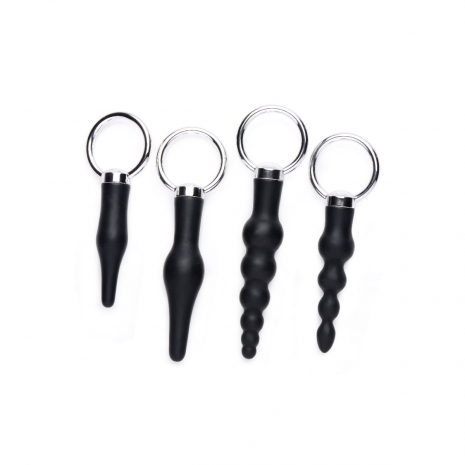 Набор анальных стимуляторов 4 Piece Silicone Anal Ringed Rimmer Set