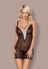 Сорочка Chemise с бежевой вставкой и стрингами LXL0