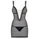 Сорочка Chemise с бежевой вставкой и стрингами SM2