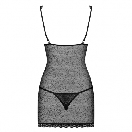 Сорочка Chemise с бежевой вставкой и стрингами LXL