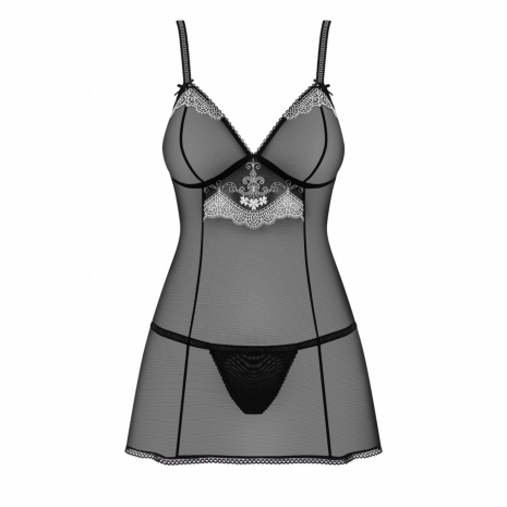 Полупрозрачный Babydoll с белой вышивкой LXL