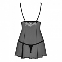 Полупрозрачный Babydoll с белой вышивкой SM