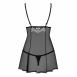 Полупрозрачный Babydoll с белой вышивкой LXL4