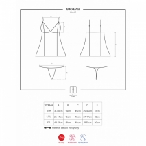 Полупрозрачный Babydoll с белой вышивкой SM