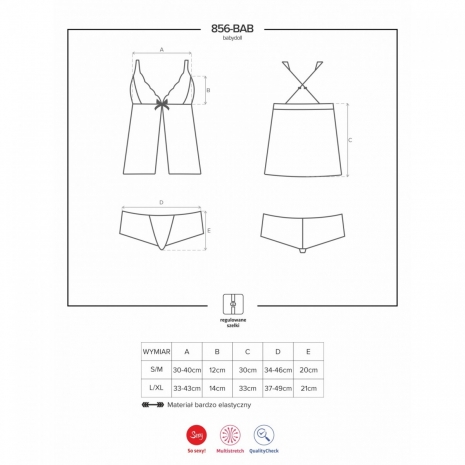 Эротичный комплект с застежкой спереди Babydoll-1 LXL