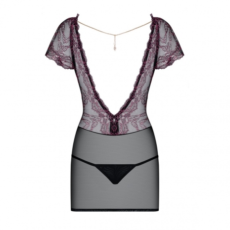 Сорочка SEDUSIA Chemise с открытой спинкой и украшением в виде цепочки LXL