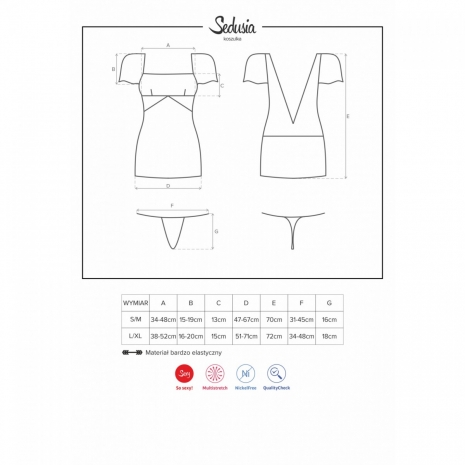 Сорочка SEDUSIA Chemise с открытой спинкой и украшением в виде цепочки SM