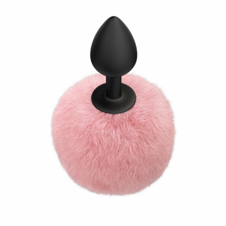 Анальная пробка с розовым хвостиком Emotions Fluffy Pink