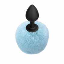 Анальная пробка с голубым хвостиком Emotions Fluffy Blue