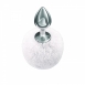 Металлическая анальная пробка с белым хвостиком Diamond Twinkle White1