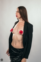 Красные пестисы с бантиками Burlesque Blaze Red