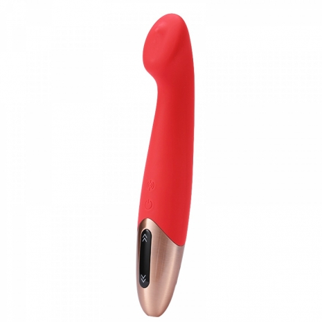 Мощный вибратор с тиклинг эффектом Viotec TETHYS BRIGHT RED (7 режимов, 5 скоростей)