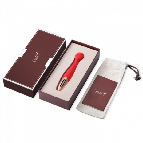 Мощный вибратор с тиклинг эффектом Viotec TETHYS BRIGHT RED (7 режимов, 5 скоростей)