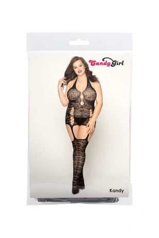 Бесшовный комбинезон с имитацией чулок и боди Kandy XXL