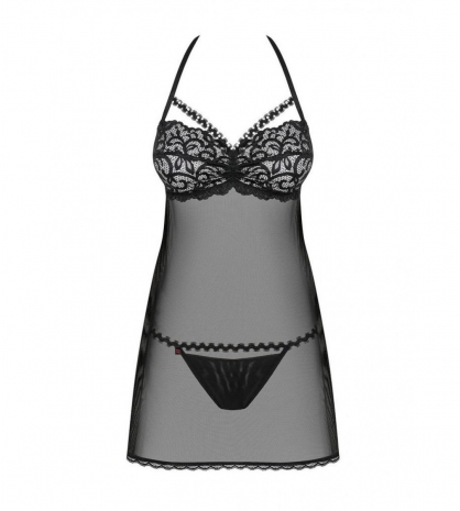 Короткая сорочка с кружевным верхом и жемчужными бусинами JOYLACE Babydoll LXL