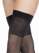 Черные тонкие чулки под пояс с узором розы Giulia SECRET 20 den 1/2 (XS/S)0