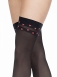 Черные тонкие чулки под пояс с красными сердечками Giulia AMOUR 20 den 1/2 (XS/S)0