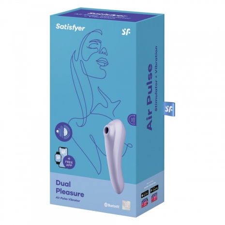 Вакуум-волновой стимулятор Satisfyer Dual Pleasure (10+11 режимов) синхронизируется со смартфоном