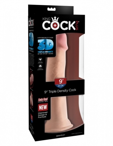 Супер гибкий крупный фаллос на присоске King Cock Plus 9'' Triple Density Cock