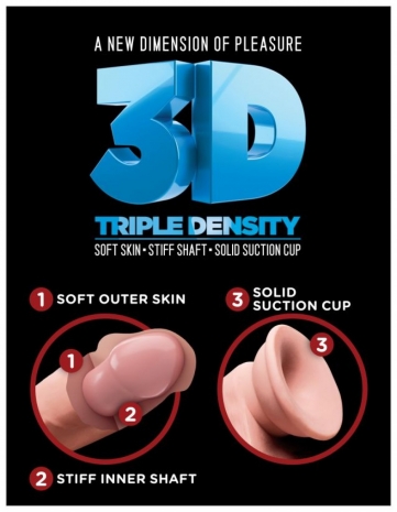 Супер гибкий крупный фаллос на присоске King Cock Plus 9'' Triple Density Cock