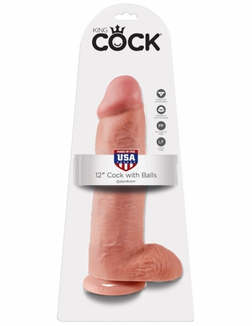 Огромный фаллос на присоске King Cock 12'' Cock with Balls