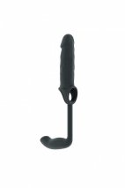 Увеличивающая насадка на пенис с анальным стимулятором Stretchy Penis Exten and Plug No 34