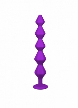 Анальная цепочка с прозрачным кристаллом Emotions Chummy Purple