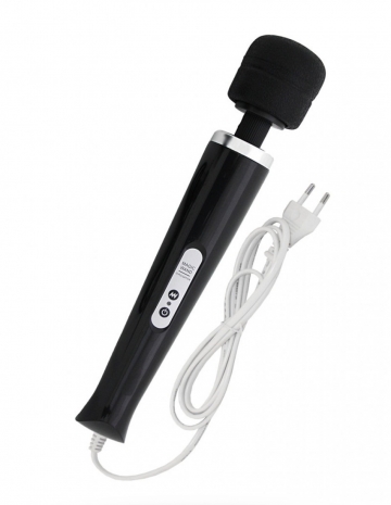 Черный вибромассажер на проводе Magic Wand Massager (10 режимов)