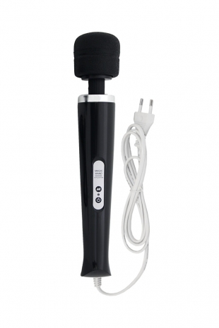 Черный вибромассажер на проводе Magic Wand Massager (10 режимов)