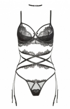 Шикарный кружевной комплект из 4 частей DIAMOND LXL