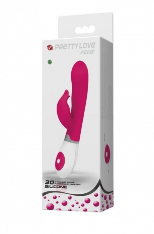 Cиликоновый вибратор с клиторальной стимуляцией Pretty Love FELIX (30 режимов)