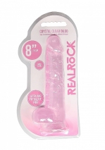 Реалистичный гибкий фаллос на присоске Realistic Dildo With Balls 8''